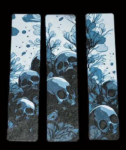 Sparkle Teal Skulls